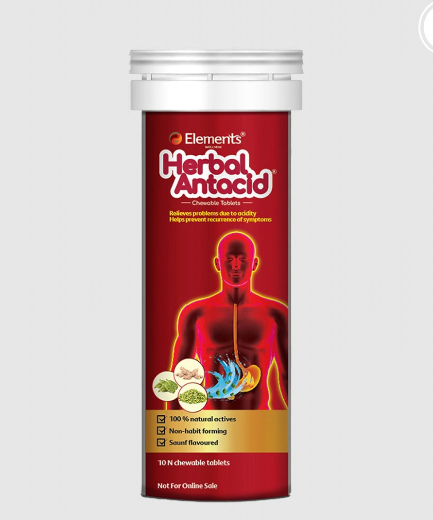 Elements Wellness Herbal Antacid 3x10n
Chewable Tablets