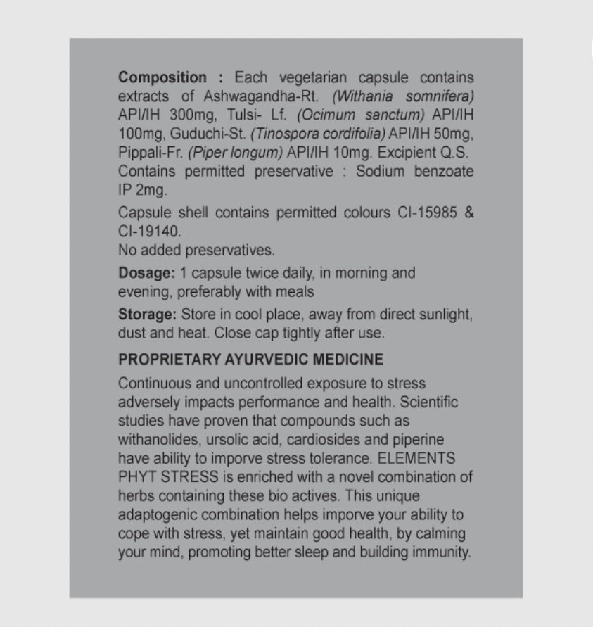 Elements Wellness Phyt Stress (60
Capsules)