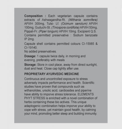 Elements Wellness Phyt Stress (60
Capsules)