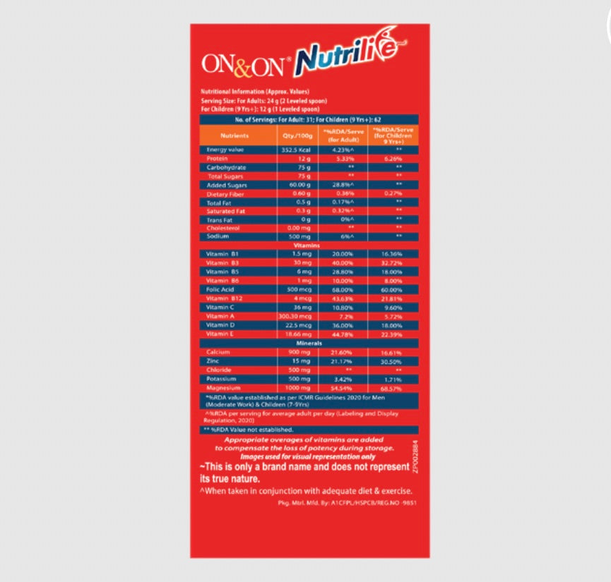 ON&ON Nutrilife Chocolate (750g)