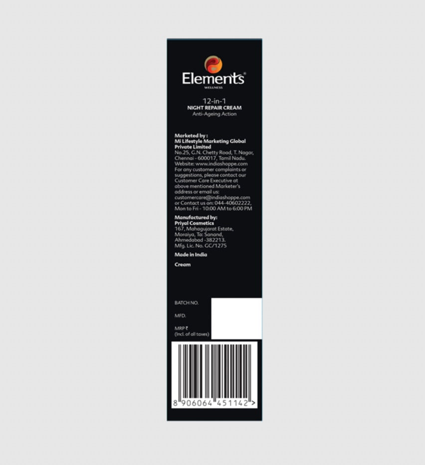 Elements Wellness 12-in-1 Night Repair
Cream (25ml)