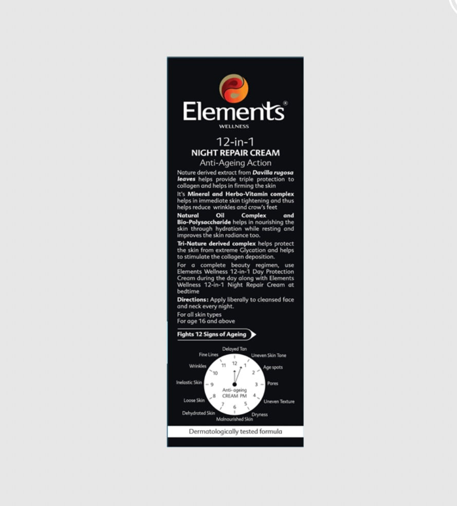 Elements Wellness 12-in-1 Night Repair
Cream (25ml)