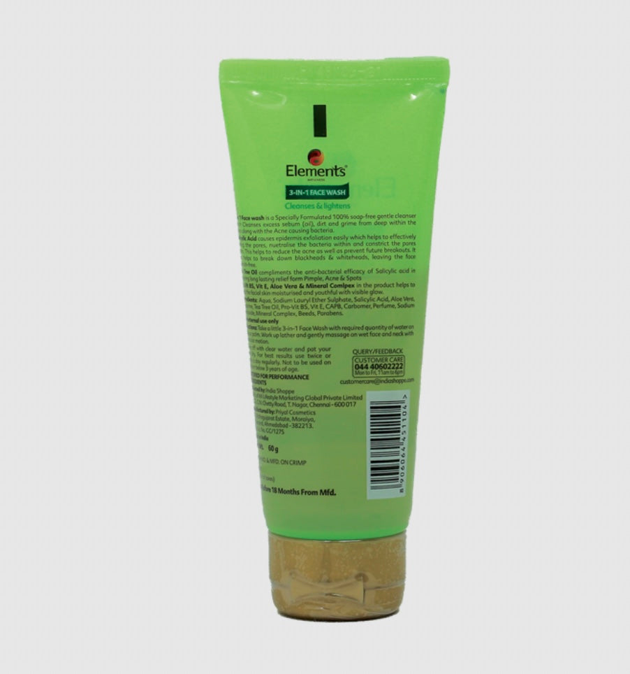 Elements Wellness 3-in-1 Face Wash (60g)