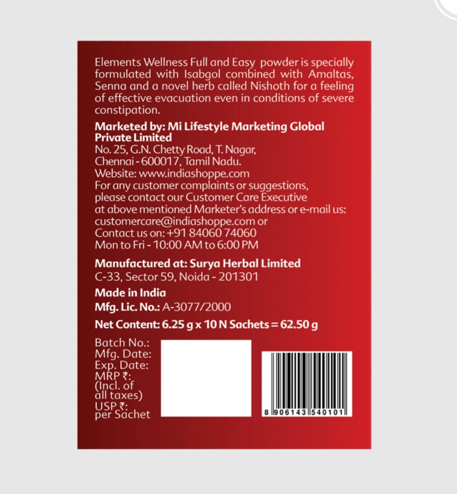 Elements Wellness Full And Easy Powder
(10 Sachets)