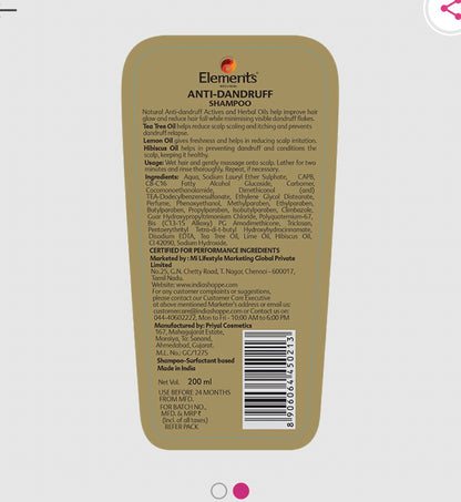 Elements Wellness Anti-Dandruff Shampoo (200ml)