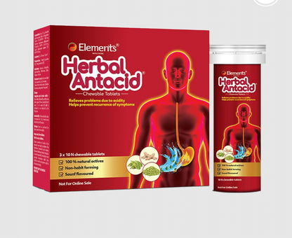 Elements Wellness Herbal Antacid 3x10n
Chewable Tablets