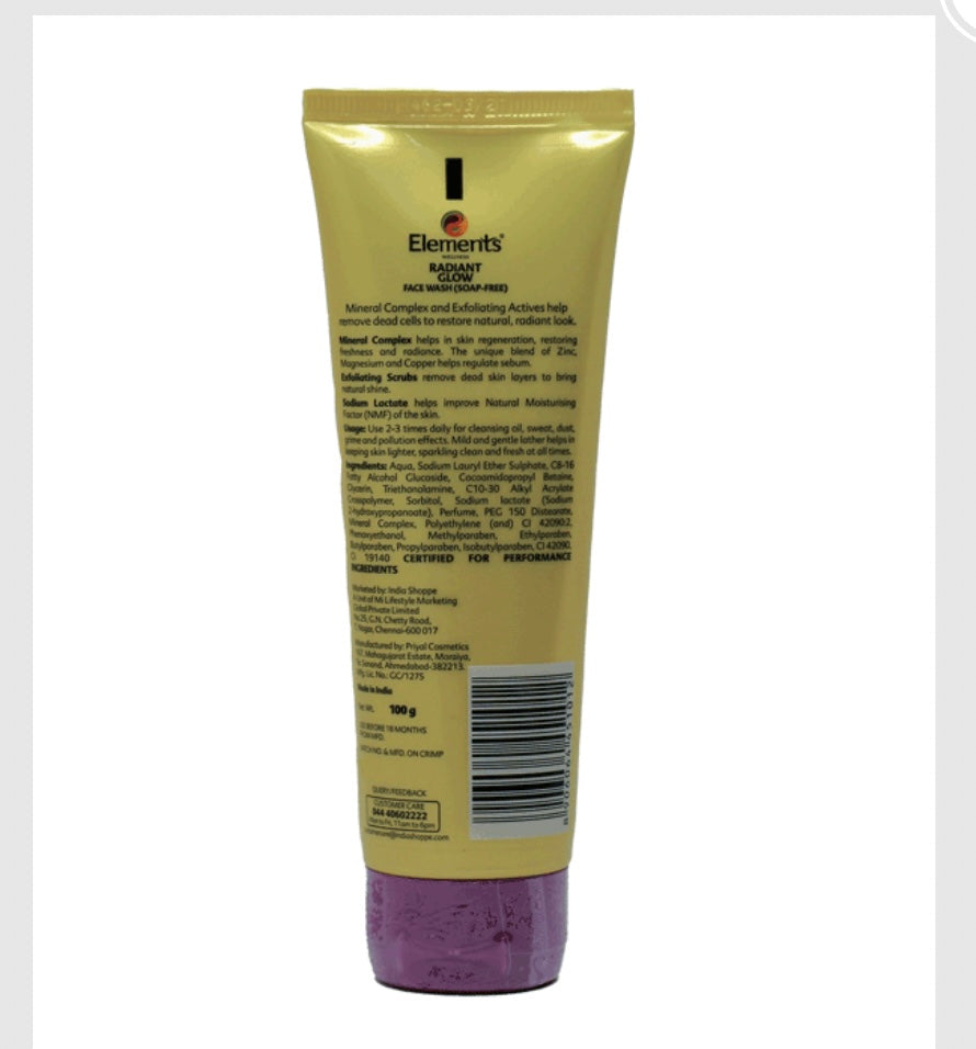 Elements Wellness Radiant Glow Face Wash (100g)
