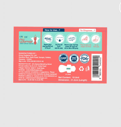 ON&ON Nu Woman Anion Sanitary Napkins
(10 Pads)